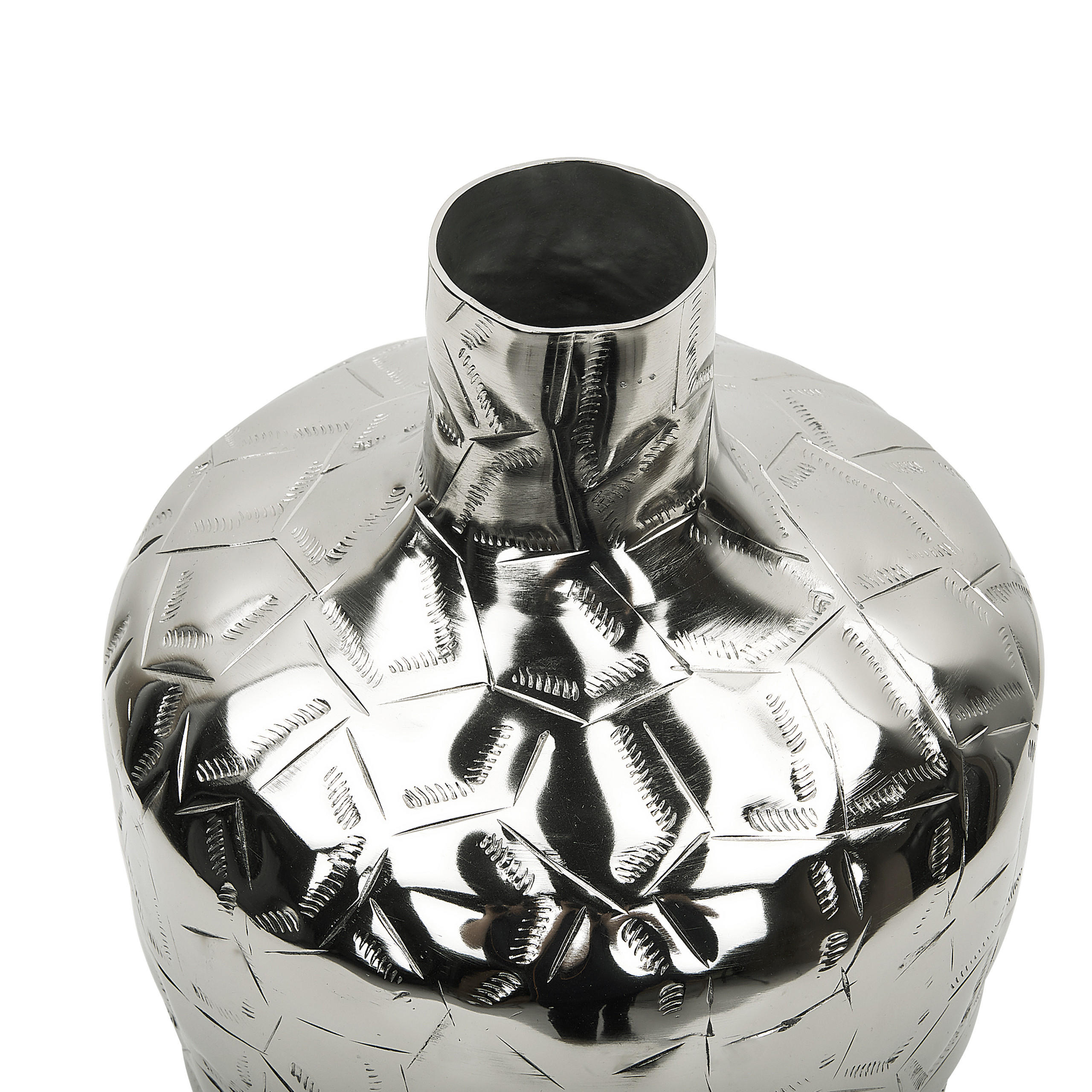 BLUMENVASE Aluminium silber Inshas - Silberfarben, Metall (39cm) - Beliani