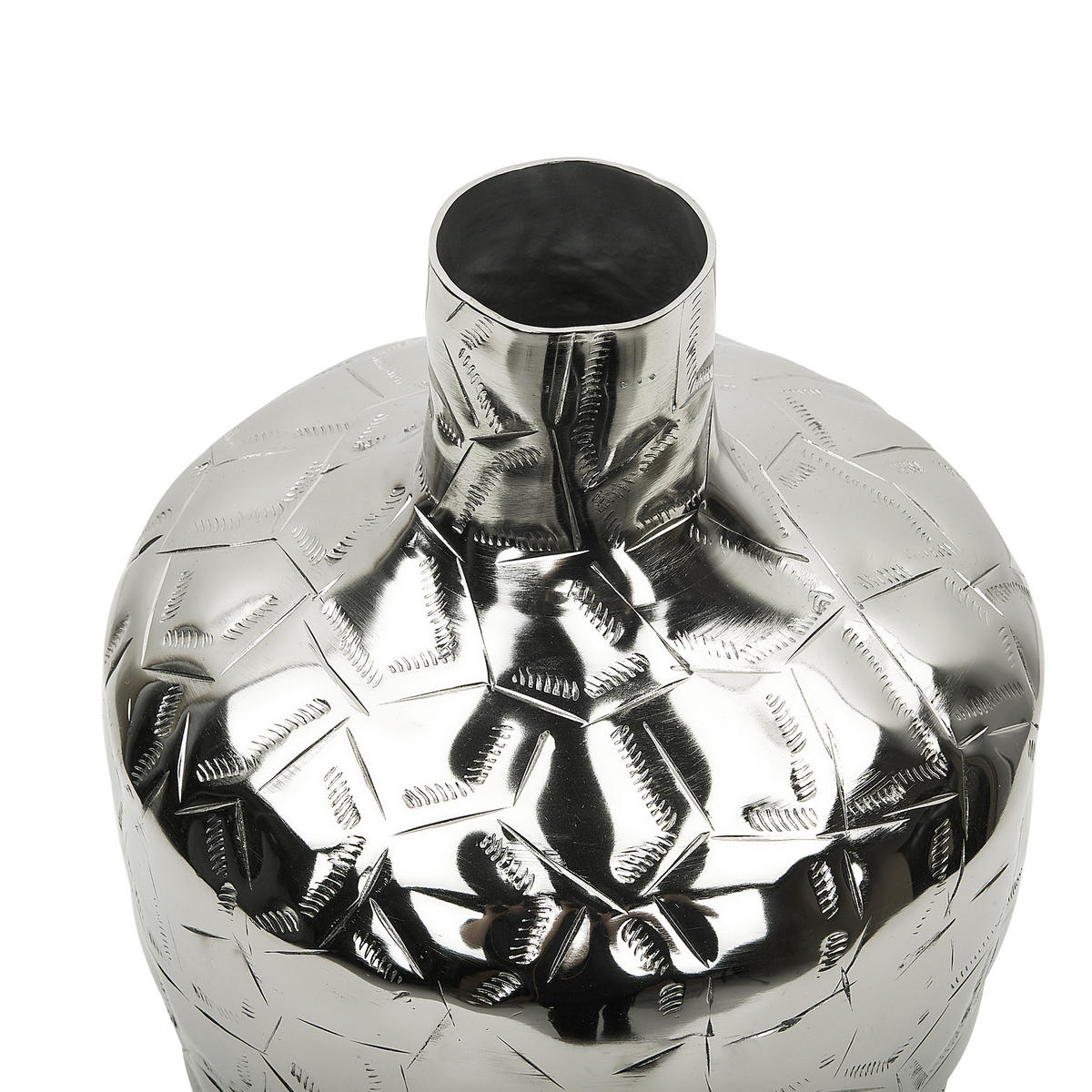 BLUMENVASE Aluminium silber Inshas - Silberfarben, Metall (33cm) - Beliani