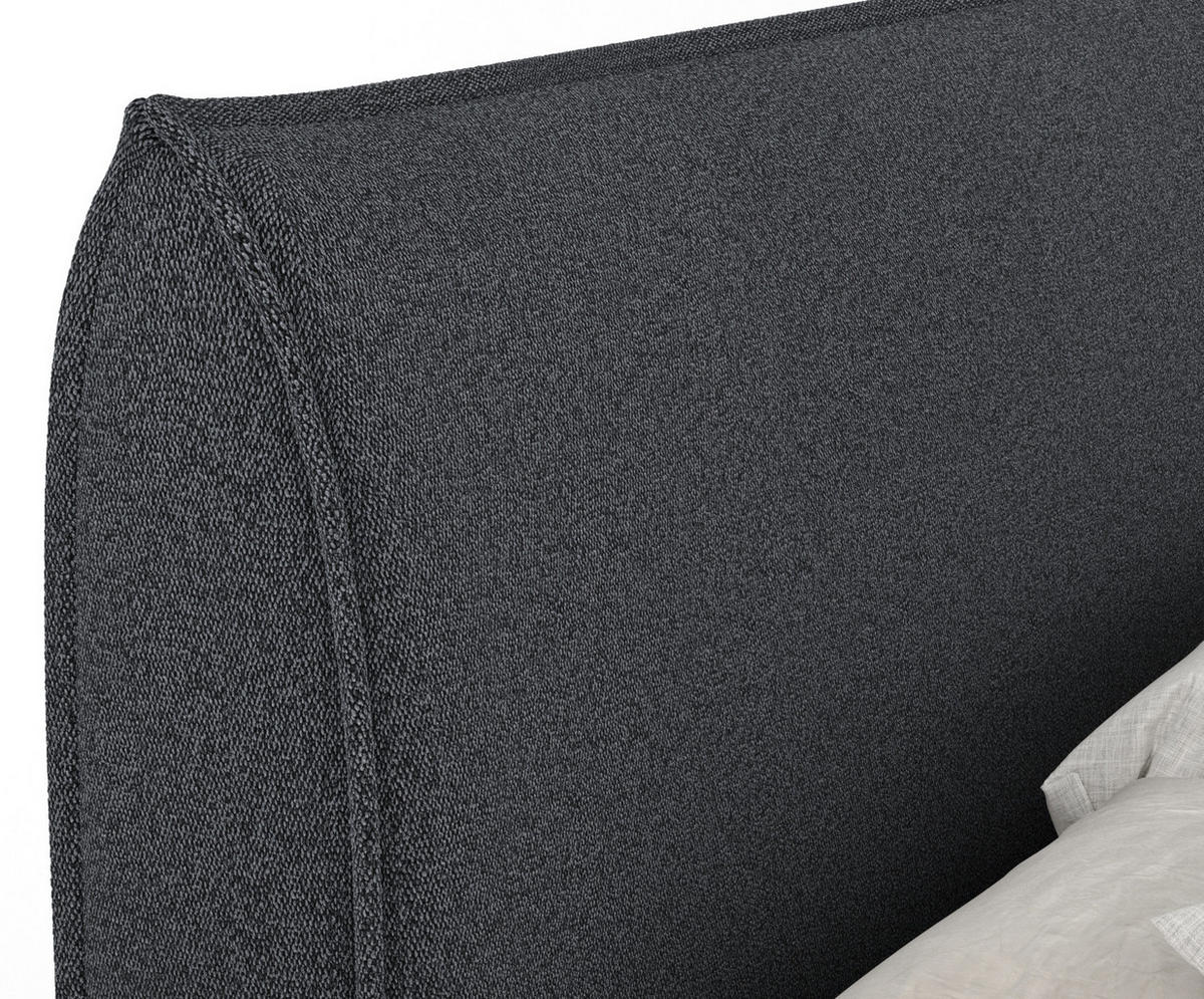 BOXSPRINGBETT Chermin Schwarz 180/200 cm mit Latex-Topper - Silberfarben/Schwarz, Holz/Holzwerkstoff (180/200cm) - Maison de Reve
