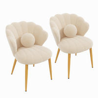 STUHL-SET 2 Stück Muschel-Design, DE-42124, Beige - Beige, Holzwerkstoff (62.5/83/60cm) - ComfortXL