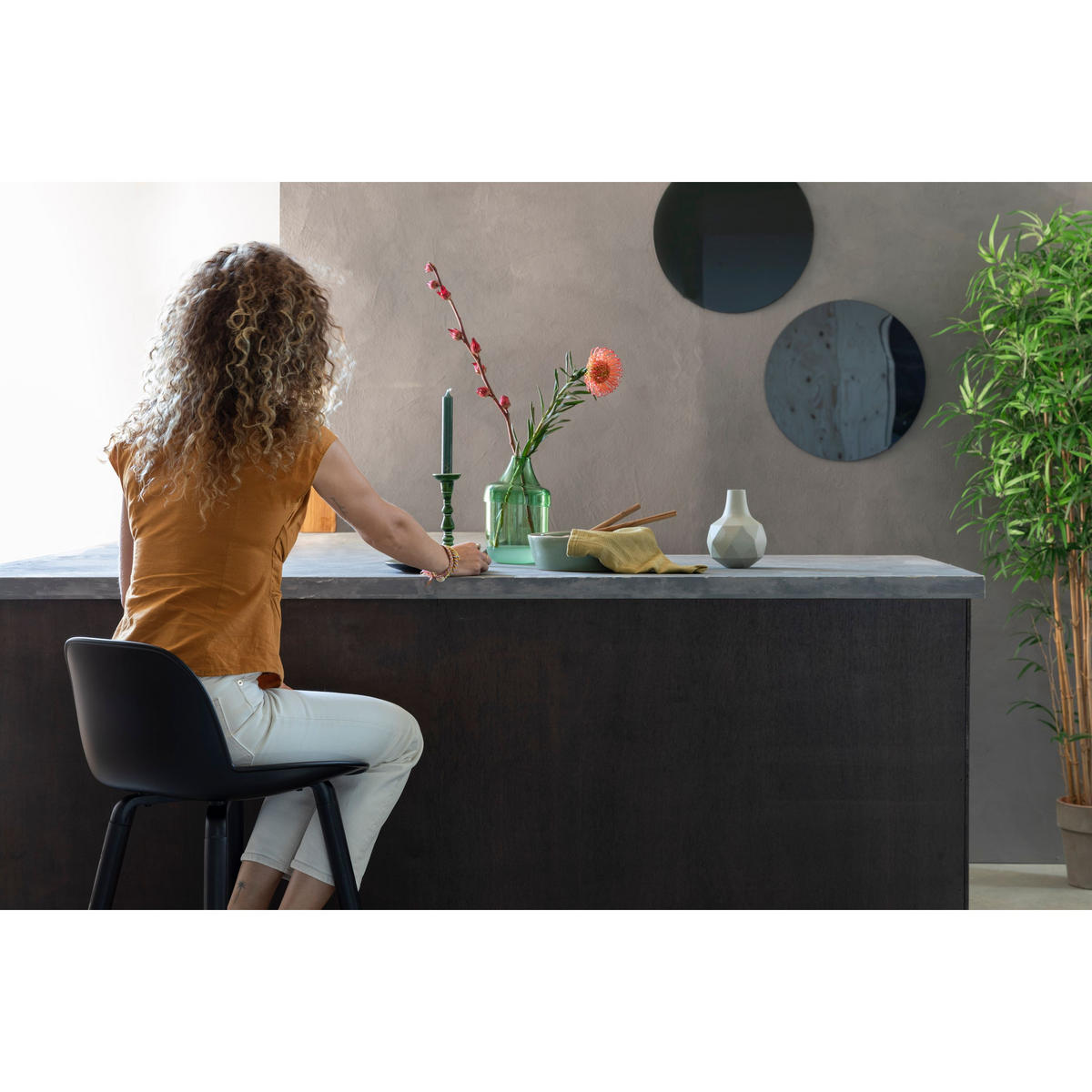 BARHOCKER Albert Kuip Rückenlehne 65 cm Schwarz - 2 er Set - Schwarz, Kunststoff (45/89/47.5cm) - Zuiver