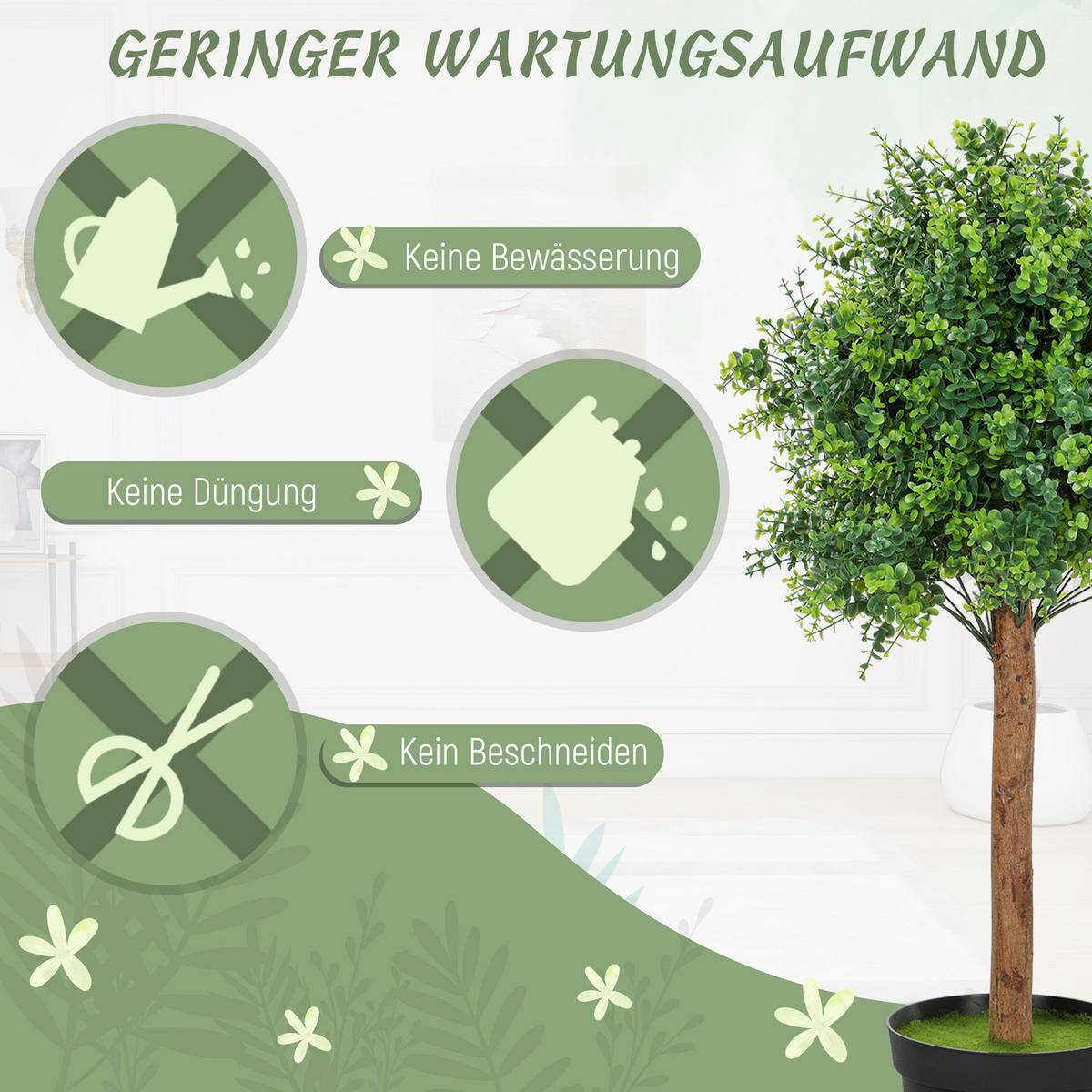 KÜNSTLICHE Buchsbaum 90cm Kunstpflanze im Topf - Schwarz/Grün, Kunststoff (90cm) - HOMCOM