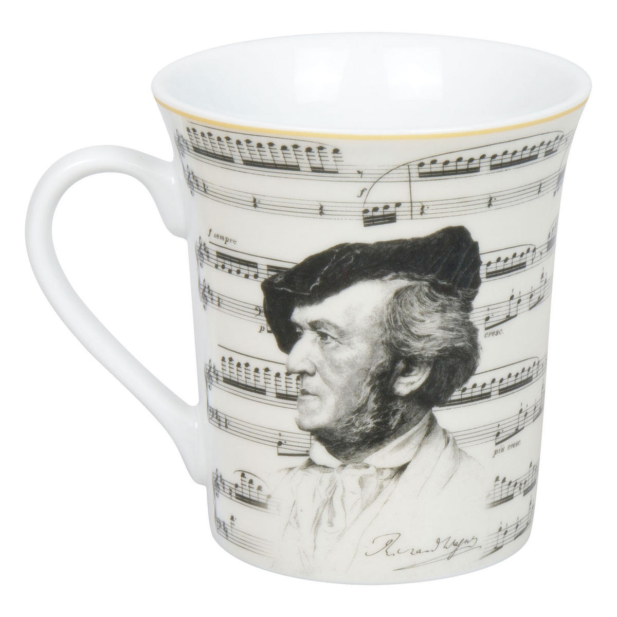 KAFFEEBECHER Komponisten Wagner - Naturfarben, Keramik (0.41L) - Könitz