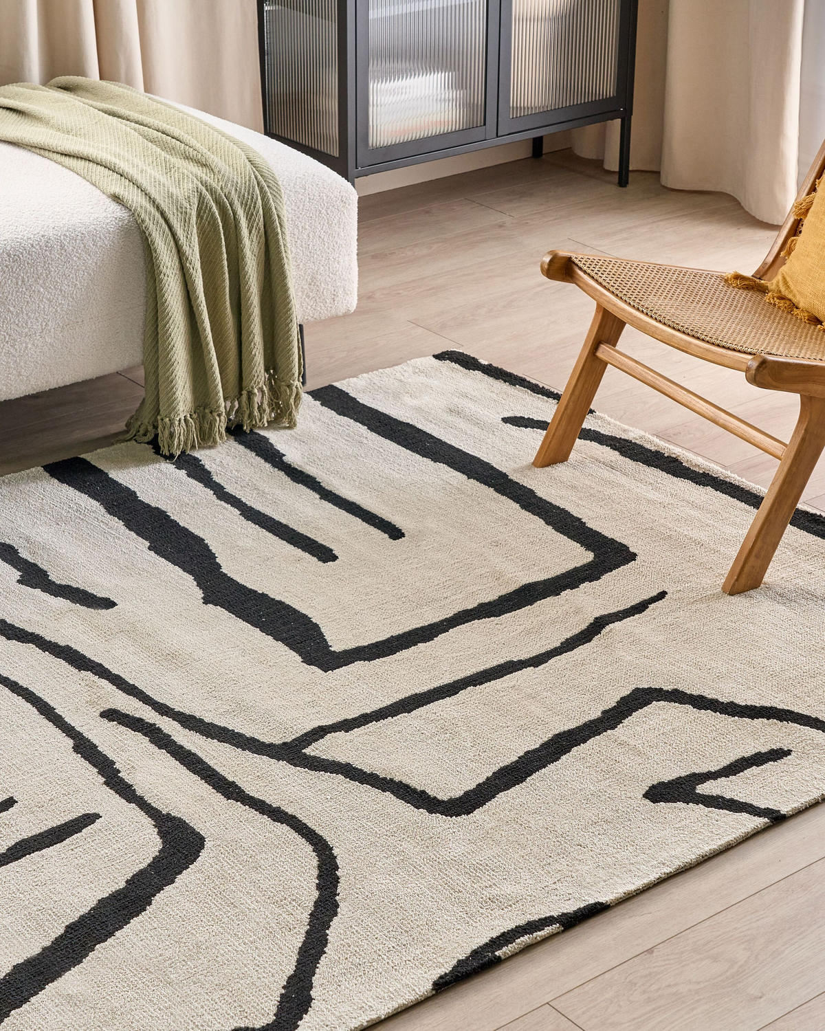 KOBEREC Světle béžový 160/230 cm Kolpur - béžová, textil (160/230cm) - Beliani