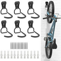FAHRRADHALTERUNG 6-teiliges Set L-Form Schwarz - Schwarz, Metall (12/11/14cm)
