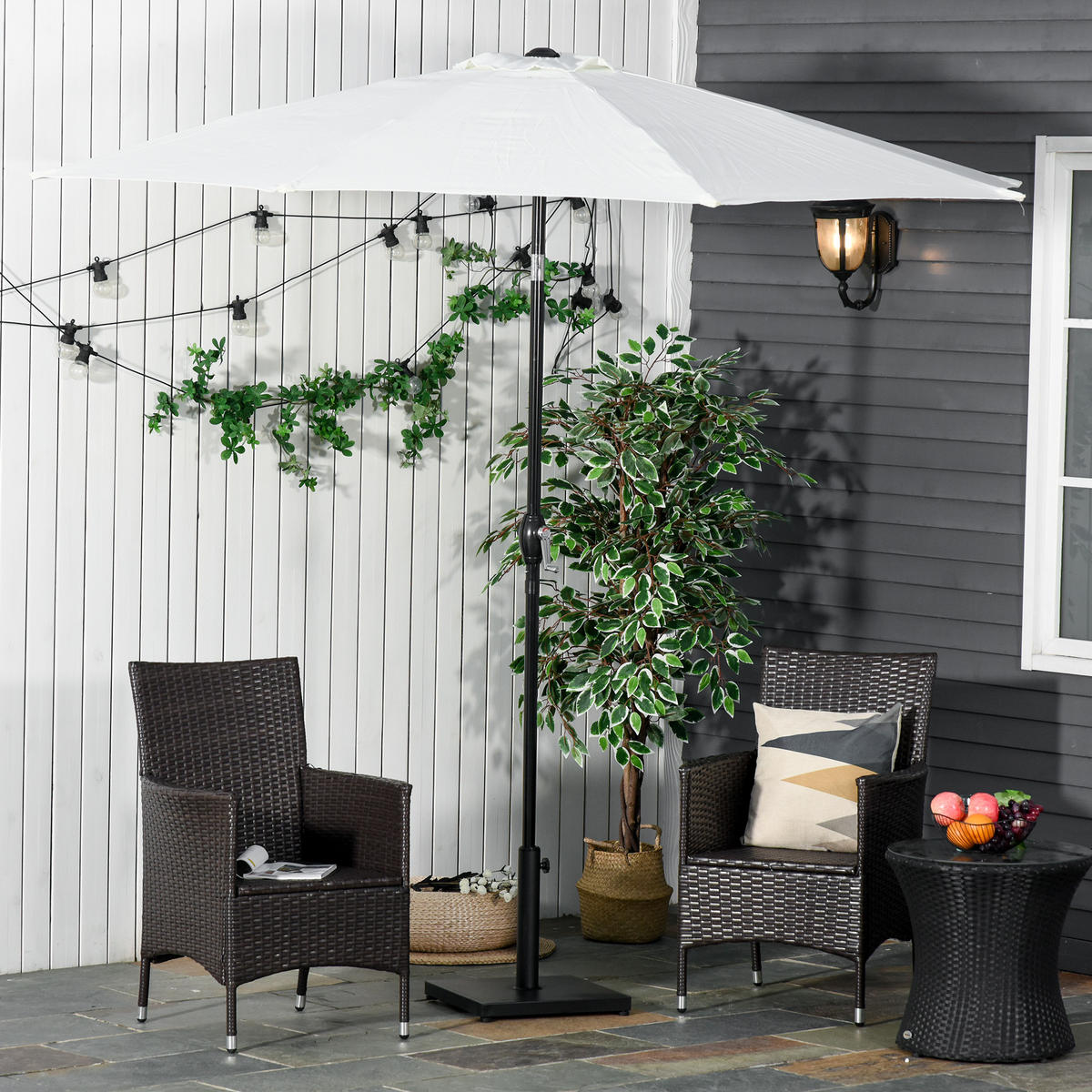 SONNENSCHIRMSTÄNDER Schwarz 40/40/43 cm - Schwarz, Metall (40/40cm) - PANGIVO
