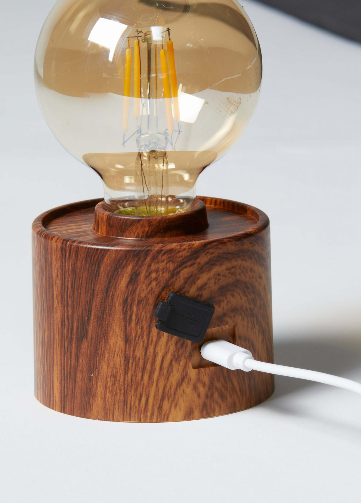 LED-TISCHLAMPE Vintage Edison dimmbar 10x9x16cm Walnuss - Braun, Kunststoff (10/8.7/16cm) - Northpoint