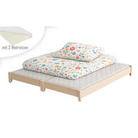 STAPELBETTEN 2-er Set Sendi 180x90 sonoma mit Matratzen - Naturfarben, Holzwerkstoff - LUKDOM