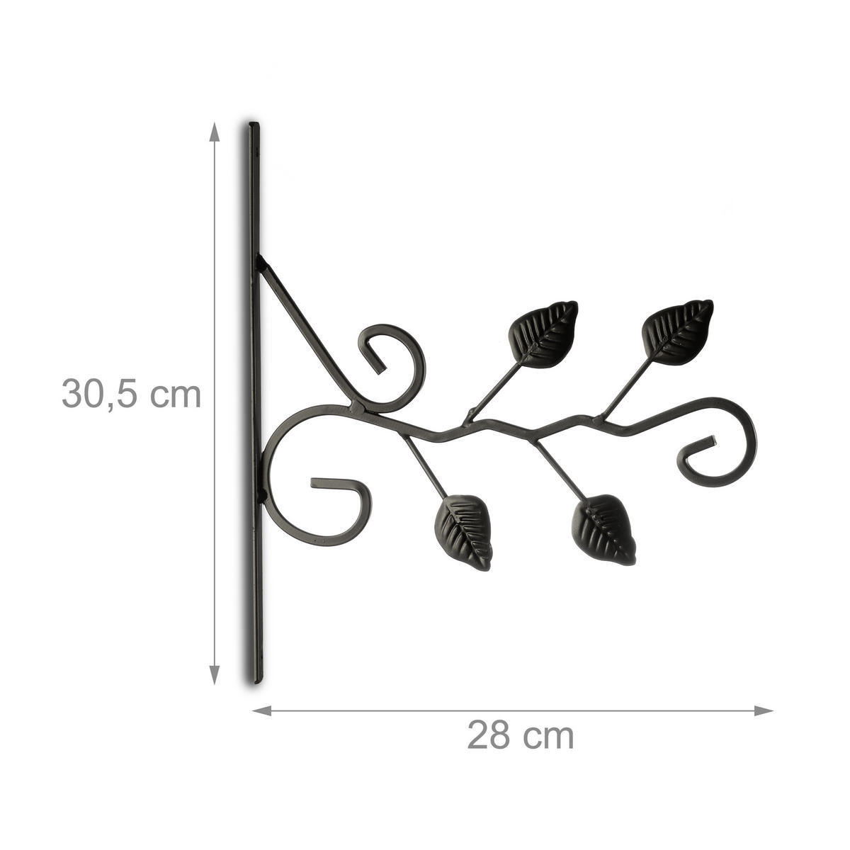 BLUMENHAKEN - Schwarz, Metall (28/30.5/2cm) - Relaxdays