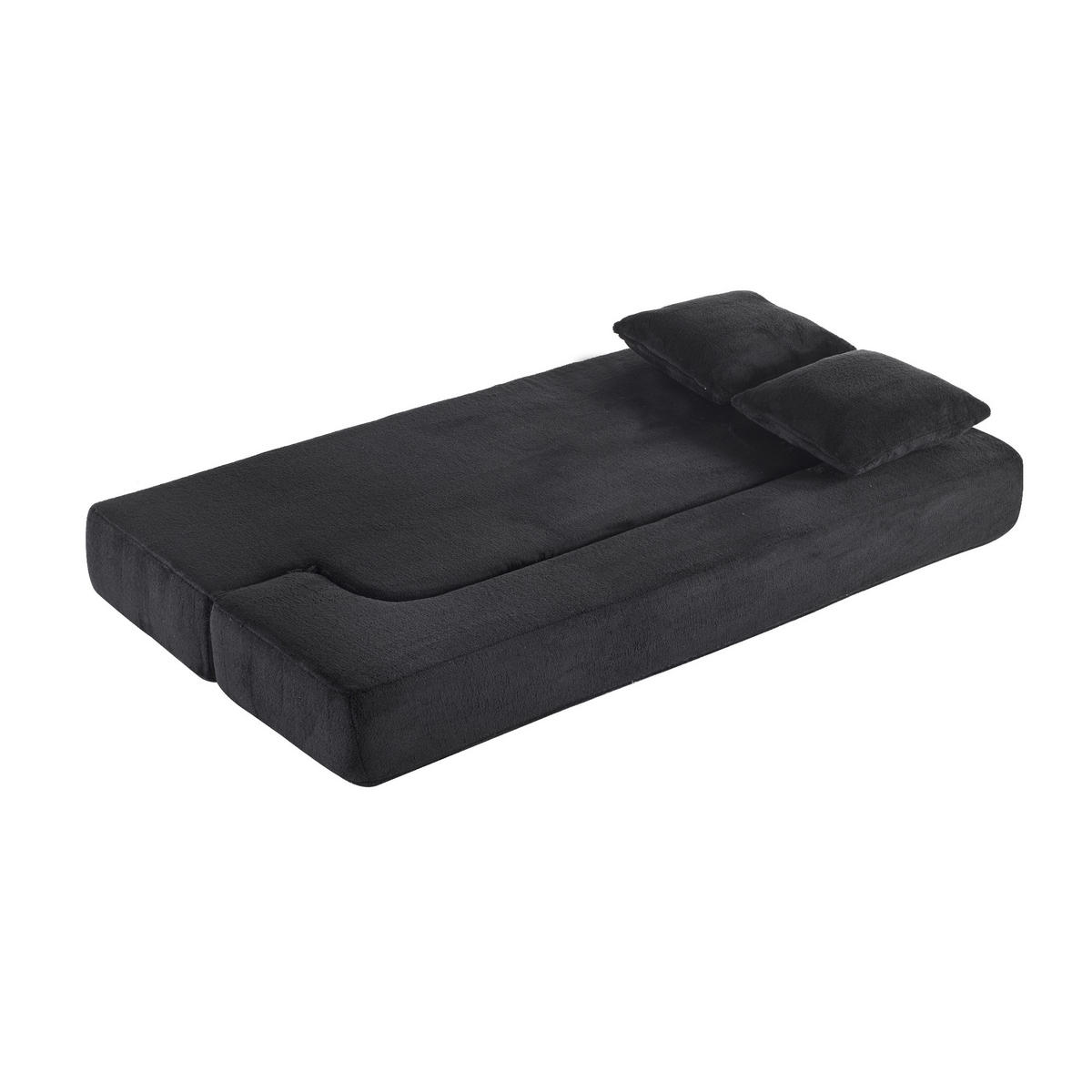 SCHLAFSOFA DE-34992 2-in-1 klappbar Schwarz - Schwarz, Textil (52/48/190cm) - ComfortXL