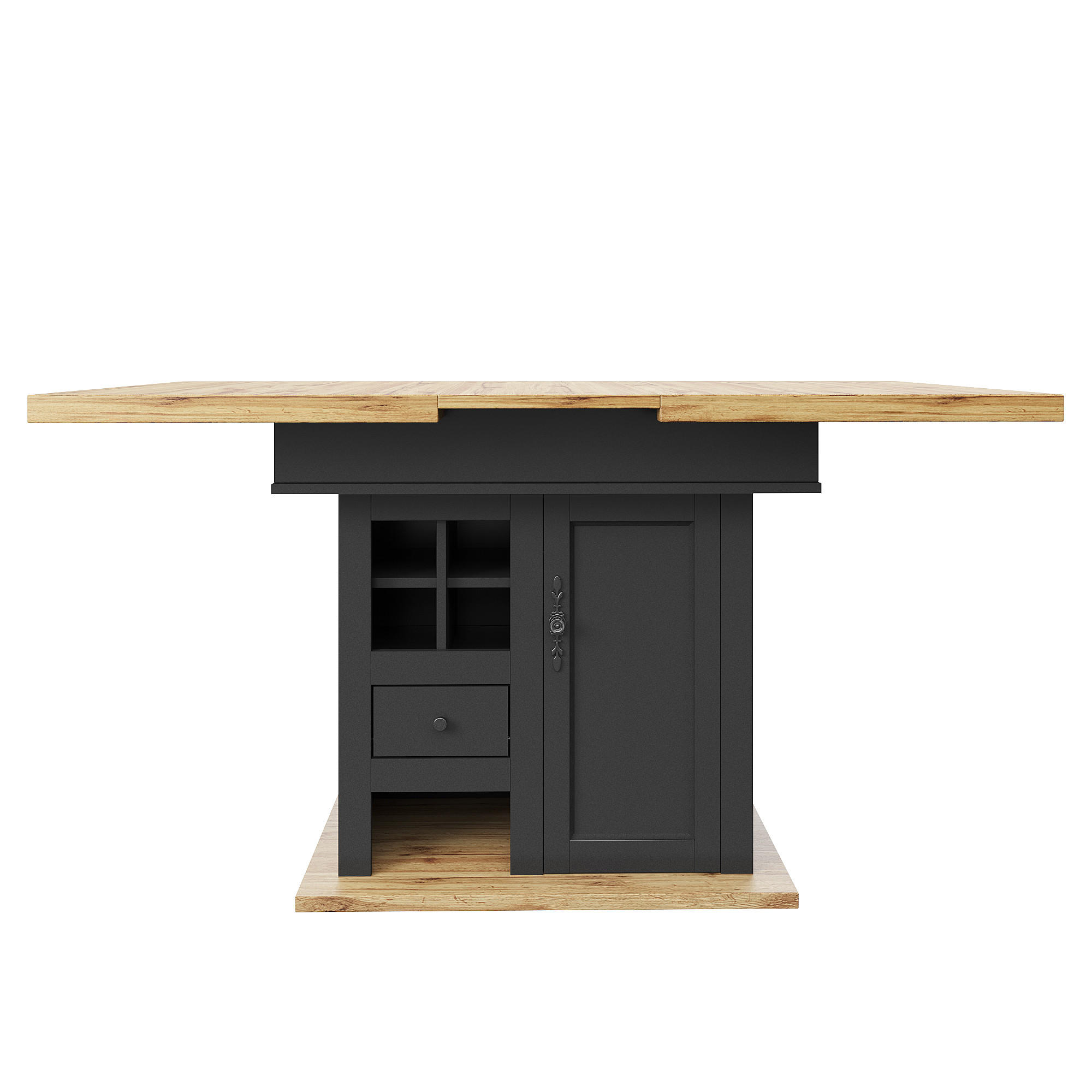 AUSZIEHTISCH Holzoptik 110-140/80/75 cm - Schwarz, Holz (80/110/75cm) - PANGIVO