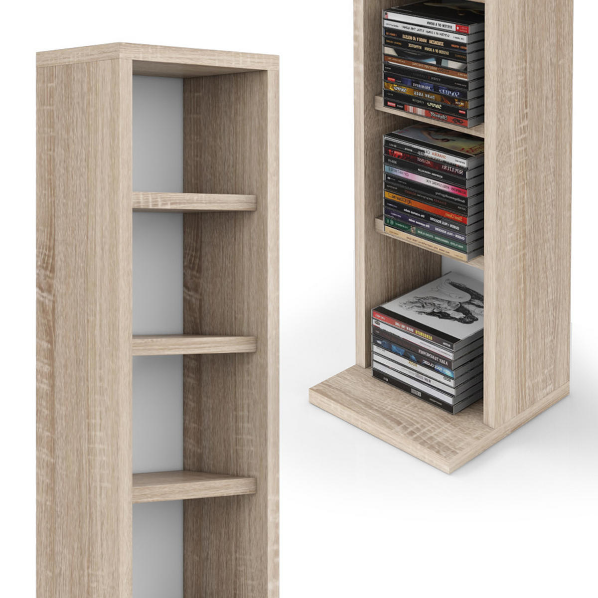 CD-REGAL Sonoma 21 x 91.8 cm - Sonoma Eiche, Holzwerkstoff (21/91.8/20cm) - Vicco