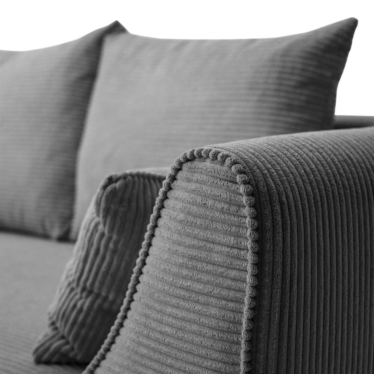 SOFA ASPEN Zweisitzer mit Schlaffunktion, Anafi 03 - Dunkelgrau, Textil (267/94/95cm) - Lookway
