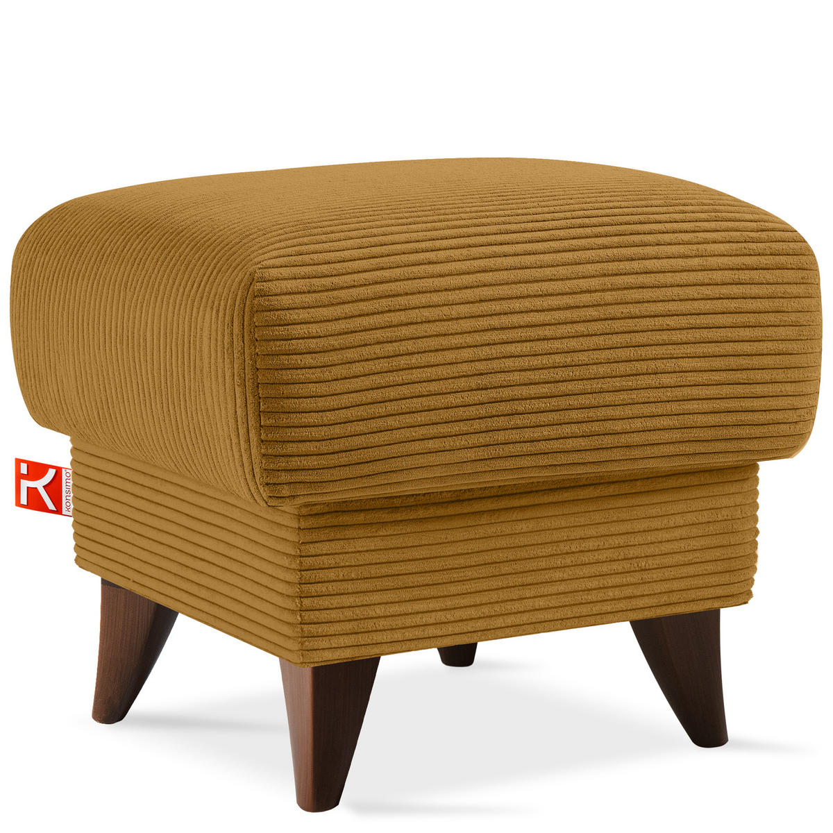 FUẞSTÜTZE GUSTAVO II, Gelb - Gelb/Braun, Holz/Holzwerkstoff (53/49/53cm) - KONSIMO®