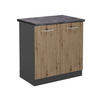 SPÜLENUNTERSCHRANK R-Line Artisan-Eiche 80 cm, AP Anthrazit - Anthrazit/Eiche Artisan, Holzwerkstoff (80/81.6/60cm) - Vicco