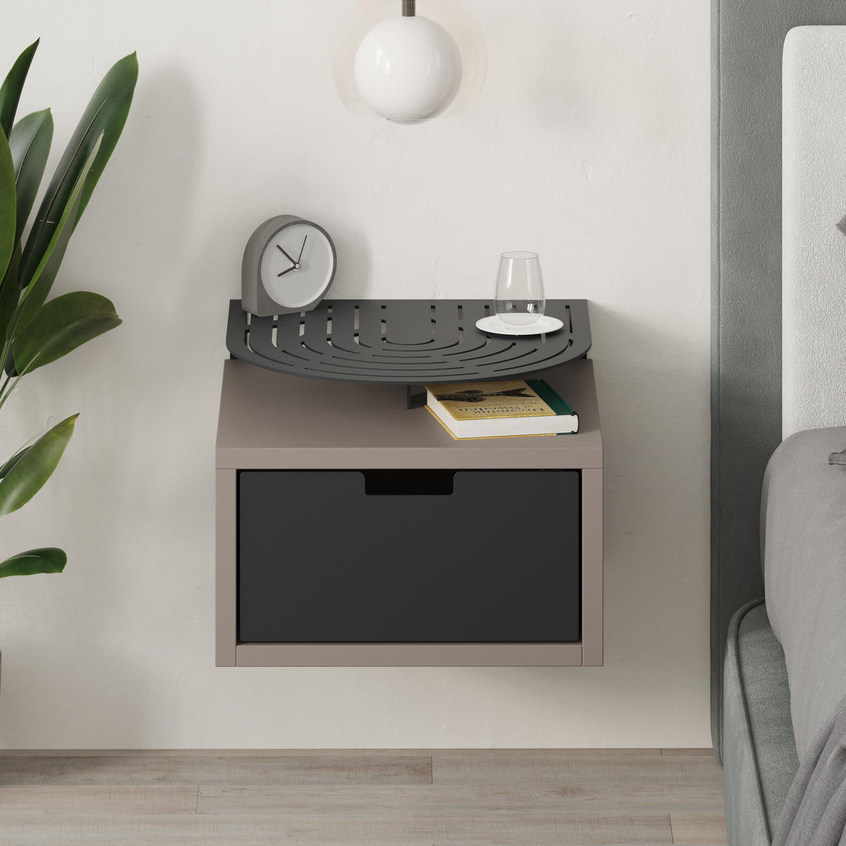NACHTTISCH Oslo Mocha 33/24/33 cm - Mokka, Holzwerkstoff (33/23.9/33.3cm) - Decortie