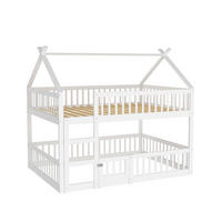 ETAGENBETT 140/200 cm mit Treppe und Sicherheitsumrandung, Weiß - Weiß, Holzwerkstoff (140/200cm) - Redom