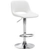 BARHOCKER JAKSON Weiß Kunstleder Chrom - Weiß, Leder/Metall (42/86/46cm) - DELUKE
