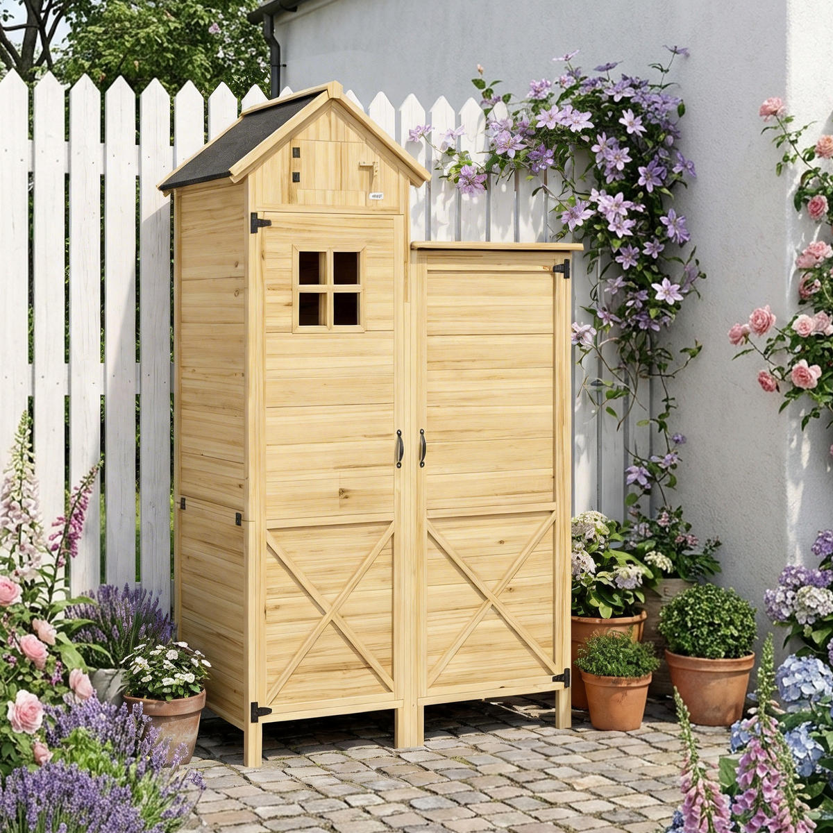 GERÄTESCHUPPEN DE-17619 Naturholz - Naturfarben, Holz (106/167/57cm) - ComfortXL