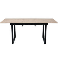 JÍDELNÍ STŮL dubový a černý, moderní jednoduchý design, železná konstrukce, do jídelny, 140×80×75 cm - přírodní/černá, kov/kompozitní dřevo (80/180/75cm) - STILVORA