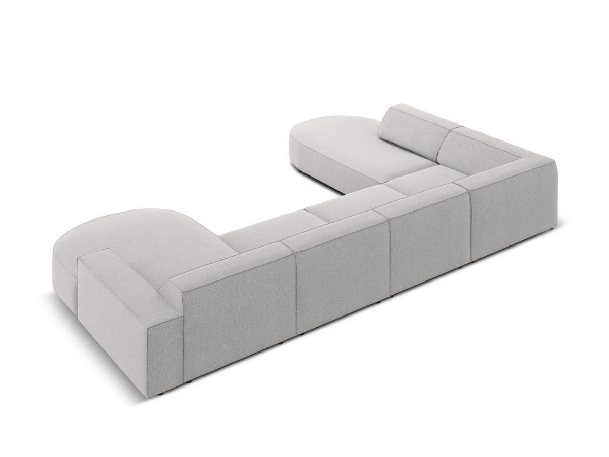PANORAMASOFA links Jodie aus strukturiertem Stoff hellgrau 7 Sitzplätze - Hellgrau, Textil (262/70/364cm) - Micadoni