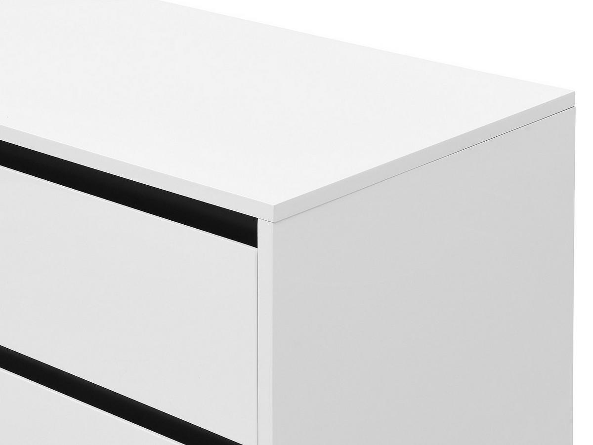 SIDEBOARD mit 2 Türen & 3 Schubladen - MDF & Stahl - Weiß & Schwarz - ABUJA - Weiß, Holz (180/80/40cm) - Vente-Unique