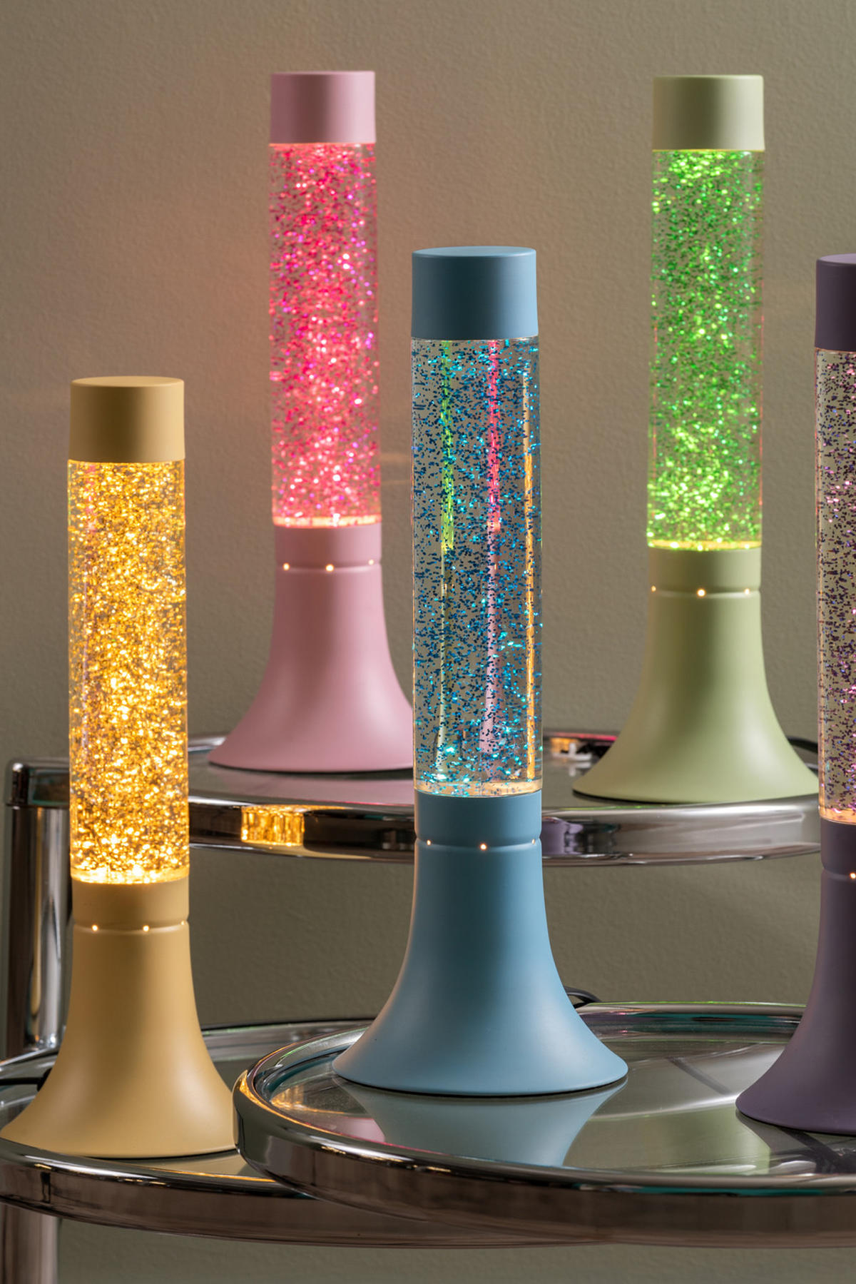 TISCHLAMPE Astro Glitter 13/13/37 cm - Gelb, Glas (13/13/37cm) - Leitmotiv