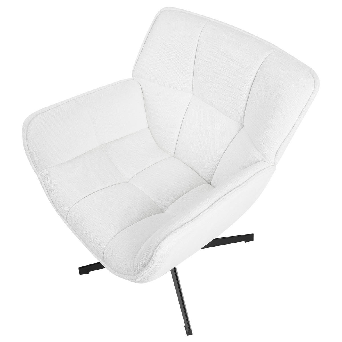 DREHSESSEL Stoff Weiß Auma - Weiß, Textil (71/85/78cm) - Beliani