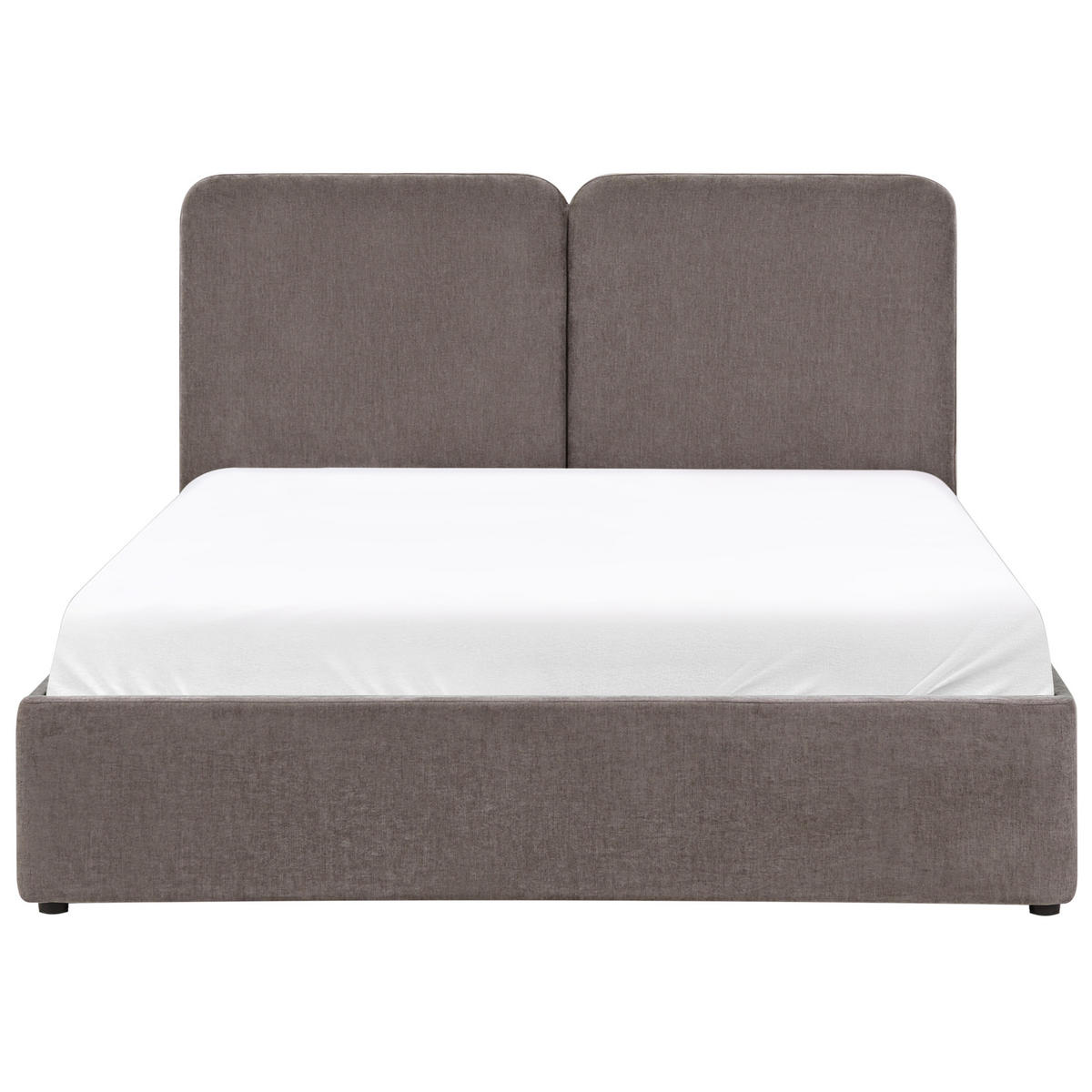 BETT mit Stauraum 160/200 cm Chenillegewebe Taupe Arbois - Taupe, Textil (160/200cm) - Beliani
