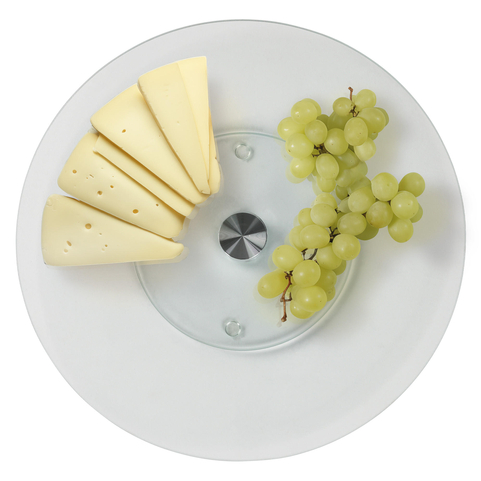 SERVIERPLATTE Drehbar 32 cm - Weiß, Glas (33.5/2.6/33.5cm)