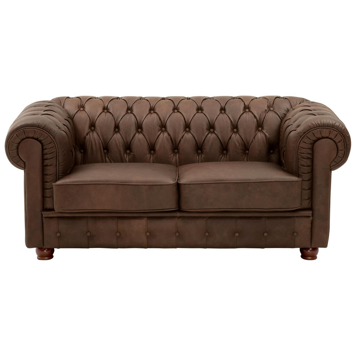 SOFA 2-Sitzer Kalea Echtleder (Antikoptik) braun - Braun, Leder (172/76/98cm) - 58aufmkessel