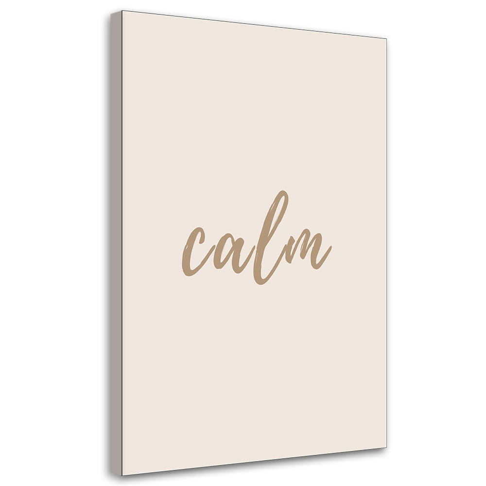 WANDBILD inschrift calm - Braun, Textil (40/60cm) - Feeby