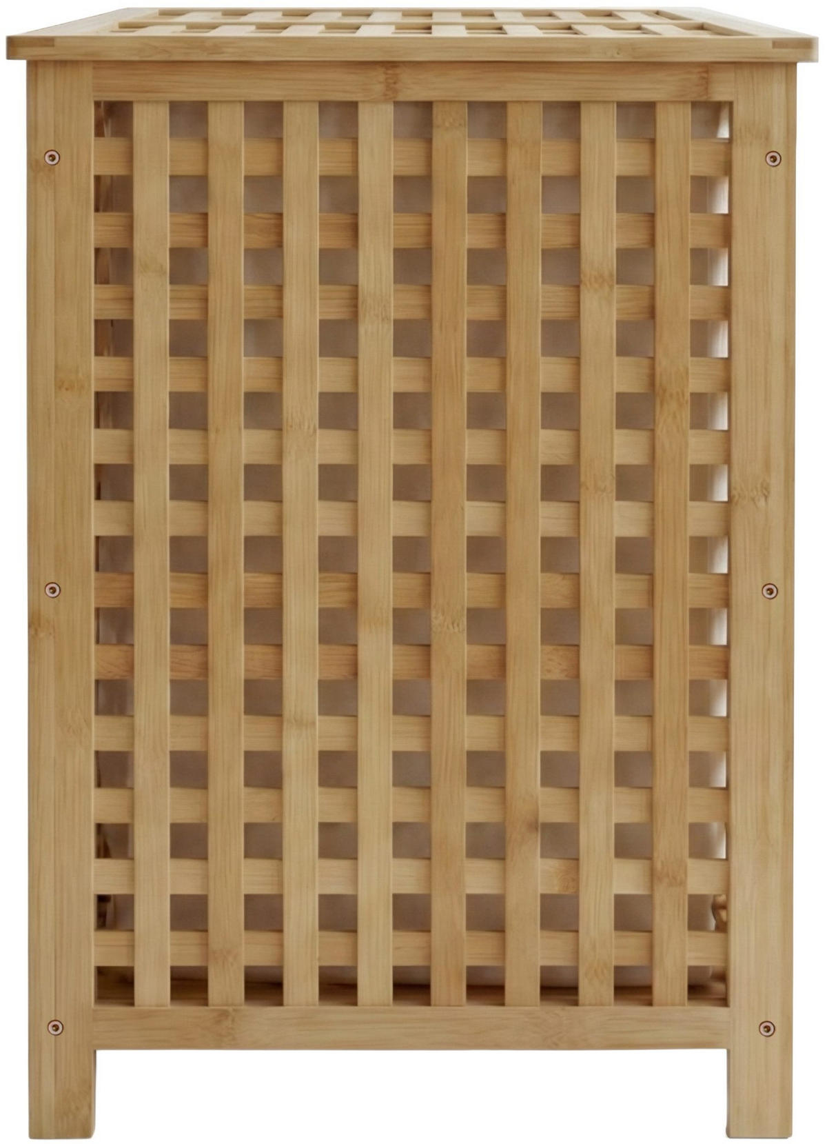 WÄSCHEBOX Hanau 2 Fächer je 95 Liter 88x46x68cm Holz Natura Wäschesammler - Naturfarben, Holz (88/68/46cm) - DELUKE