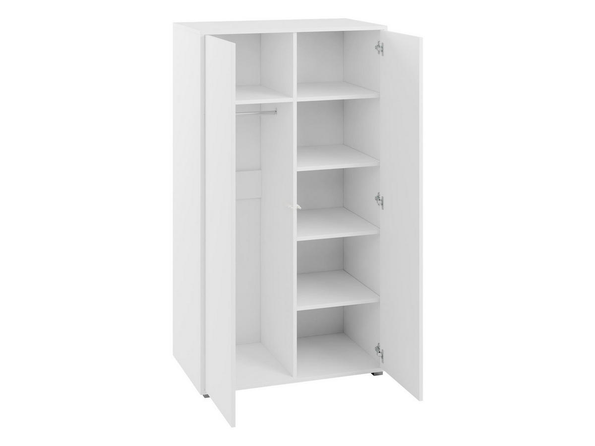 KLEIDERSCHRANK Gesita 2D - Silberfarben/Weiß, Holzwerkstoff/Kunststoff (100/178/59cm) - MIRJAN24