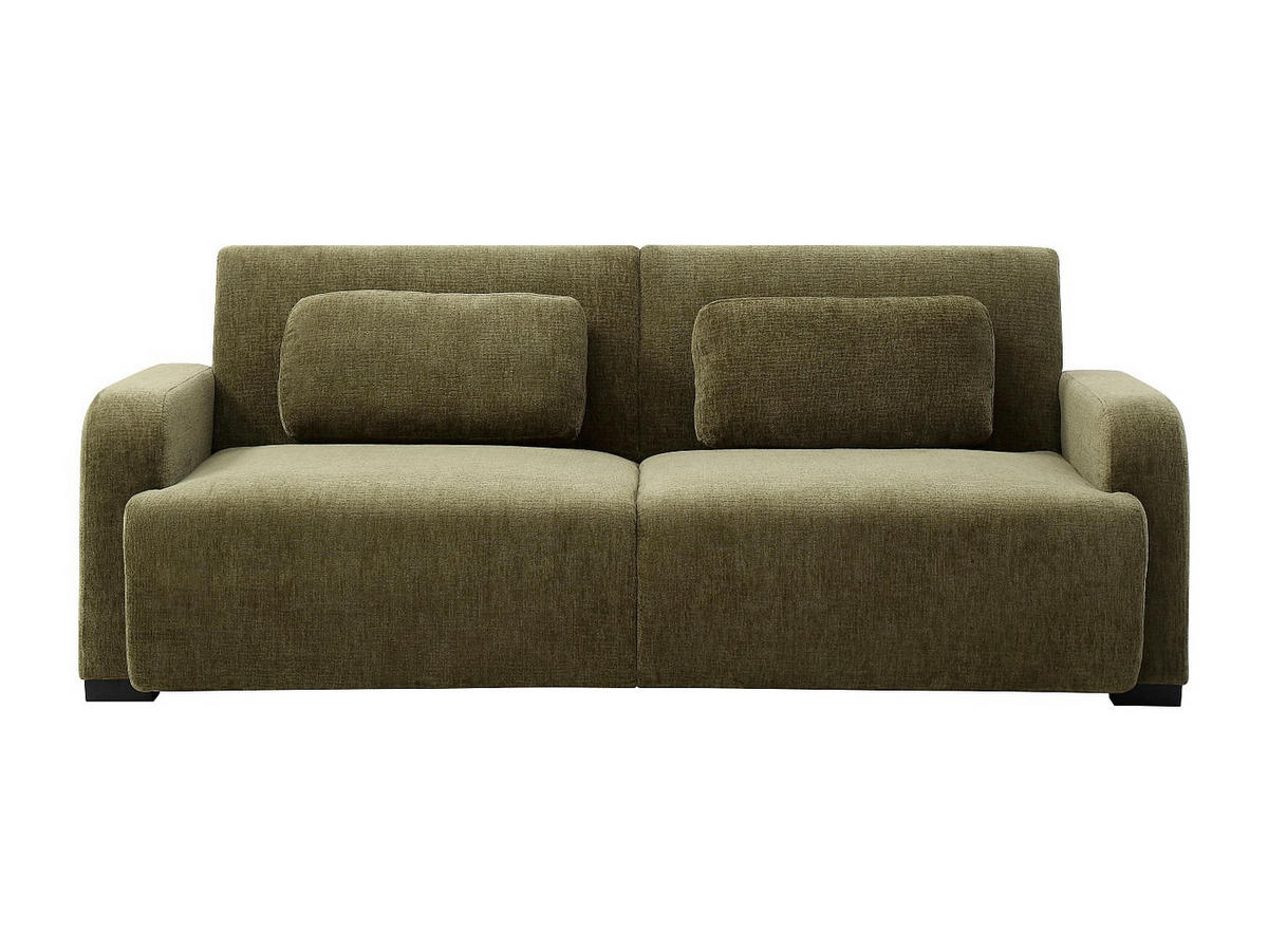 SCHLAFSOFA - 3 Personen-Sitzer - Stoff - Grün - - Grün, Textil (213/85/93cm) - Vente-Unique