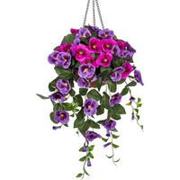 KUNSTBLUME Hängende Stiefmütterchen 80 cm Lila - Multicolor, Textil (23cm)