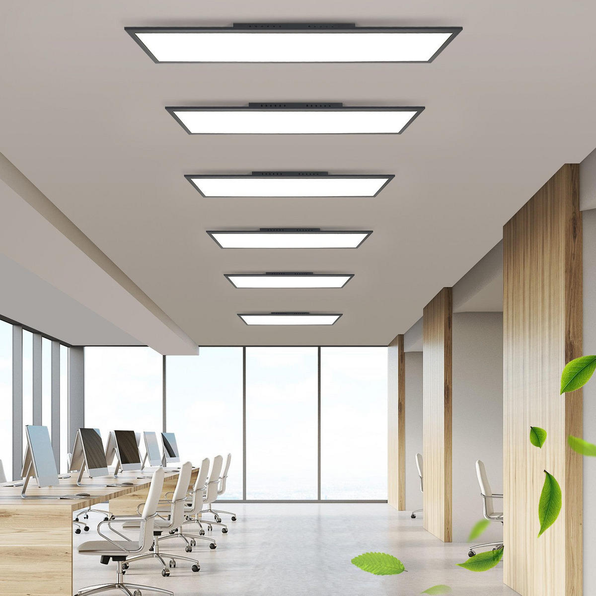 LED-DECKENLEUCHTE Landshut 100/25/4.5 cm - Schwarz, Metall (100/25/4.5cm) - Nettlife
