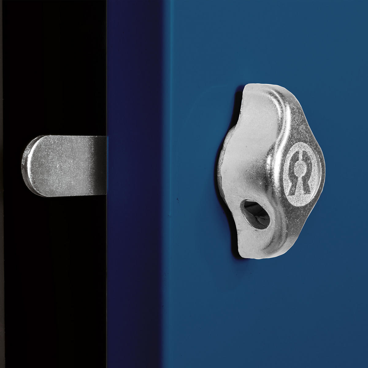 SCHLIESSFACHWÜRFEL 2x Blocky mit Drehriegelschloss für Vorhängeschloss 40x40x40cm Lichtgrau/Blau - Dunkelblau/Grau, Metall (40/40/40cm) - PROREGAL