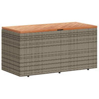 GARTENTRUHE Grau 110/50/54 Cm Poly Rattan Akazienholz - Grau, Kunststoff (50/54/110cm) - vidaXL