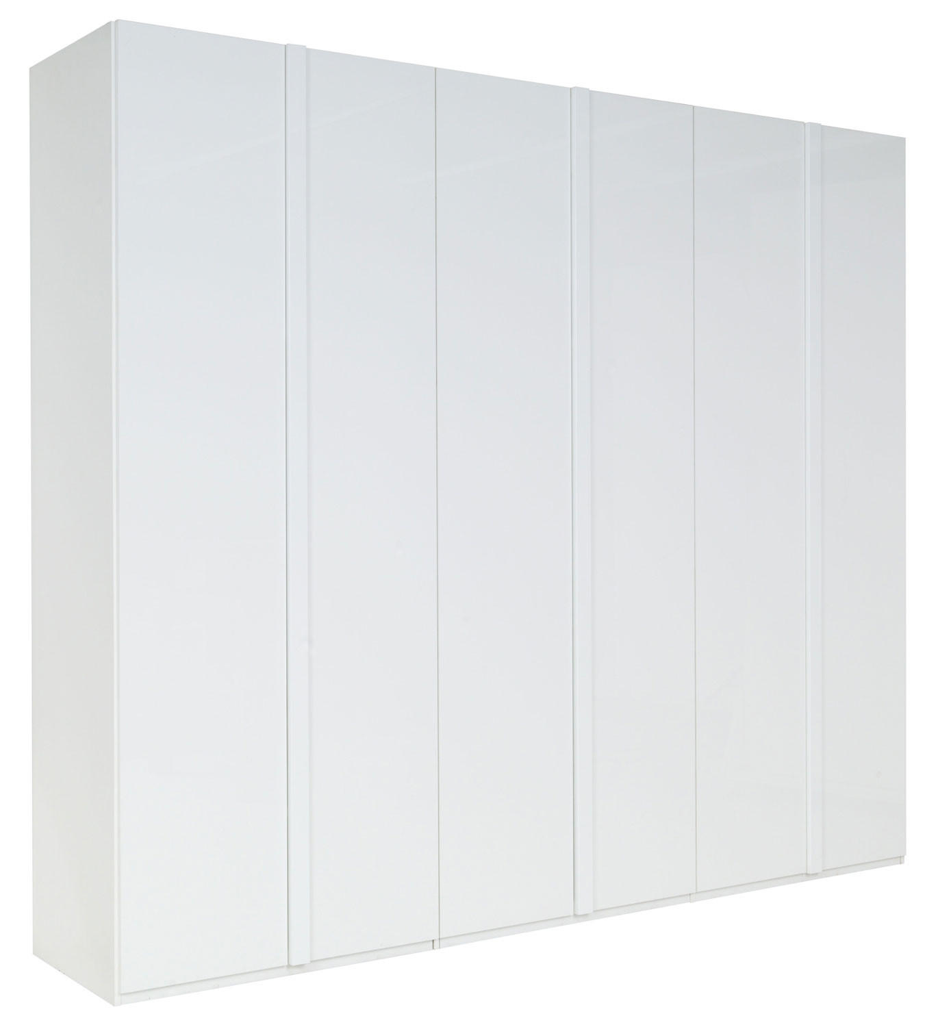 KLEIDERSCHRANK Italia weiß matt / weiß hochglanz 270 / 59 / 237cm - Weiß Hochglanz/Weiß, Holz/Holzwerkstoff (270/237/59cm) - Feldmann-Wohnen