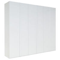 KLEIDERSCHRANK Italia weiß matt / weiß hochglanz 270 / 59 / 237cm - Weiß Hochglanz/Weiß, Holz/Holzwerkstoff (270/237/59cm) - Feldmann-Wohnen