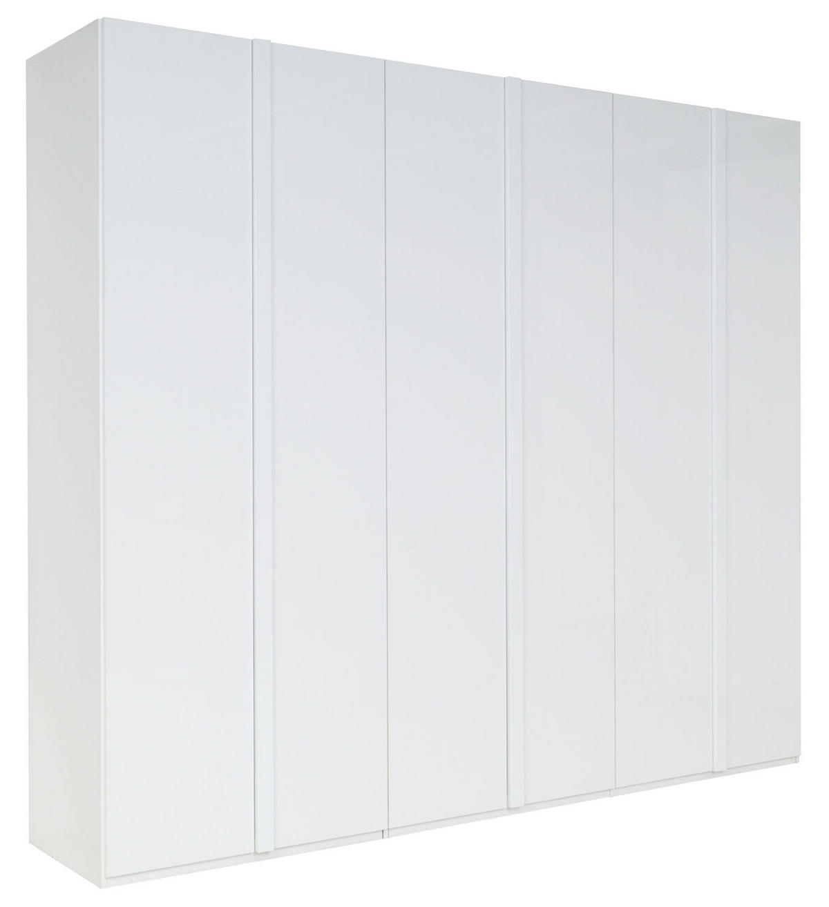 KLEIDERSCHRANK Italia weiß matt / weiß hochglanz 270 / 59 / 237cm - Weiß Hochglanz/Weiß, Holz/Holzwerkstoff (270/237/59cm) - Feldmann-Wohnen