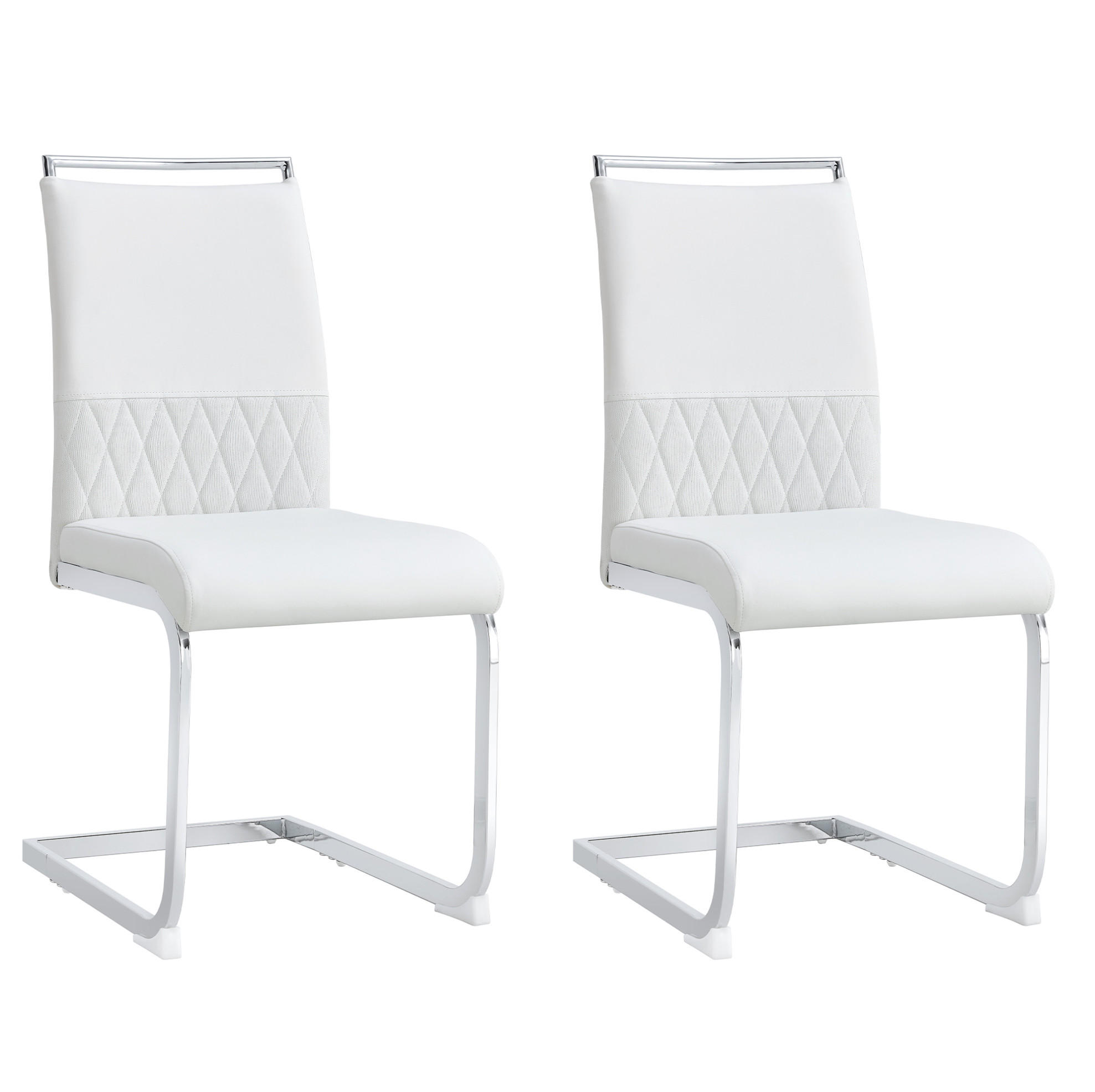 STUHL 2er-Set ergonomisch Weiß Metall - Weiß, Metall (48/95/42cm) - Meubliv