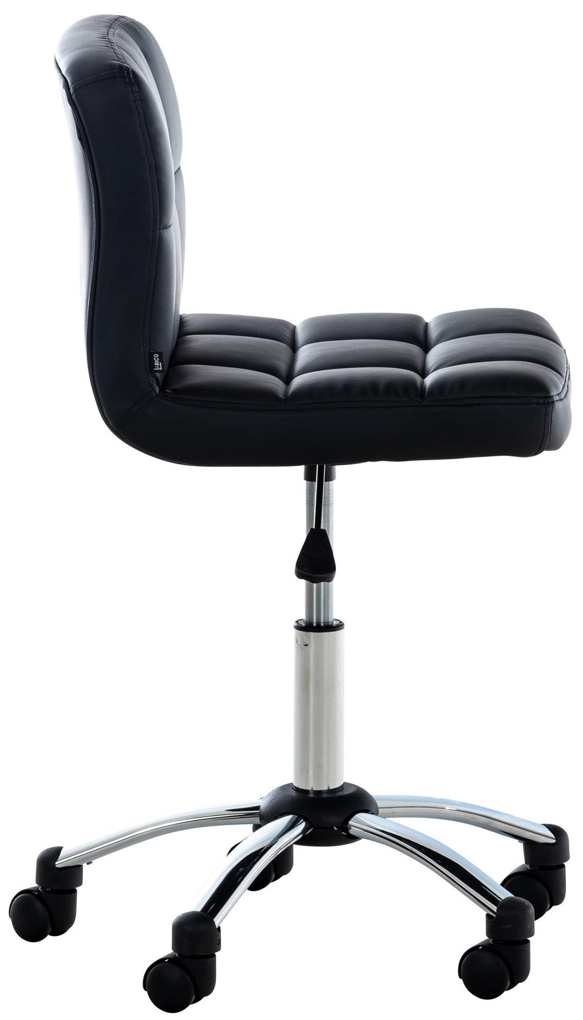 DREHSTUHL Lederlook schwarz - Chromfarben/Schwarz, Textil/Metall (44/90/37cm) - CLP