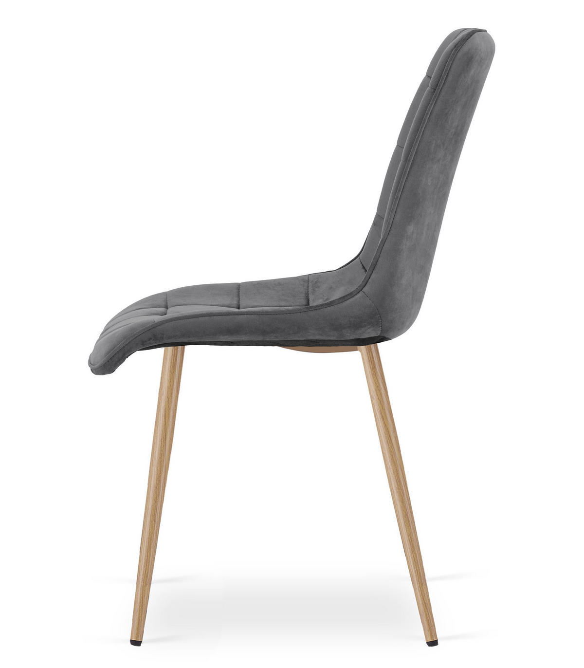 STUHL Dunkelgrau 49x60 cm SPLIT Samtbezug 2 Stück - Grau, Metall (49/59/60cm)