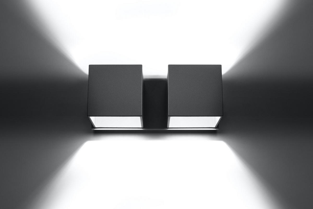 LED WANDLEUCHTE Aluminium Grau 2-flammig - Grau, Metall (12/26/12cm) - Sollux Lighting