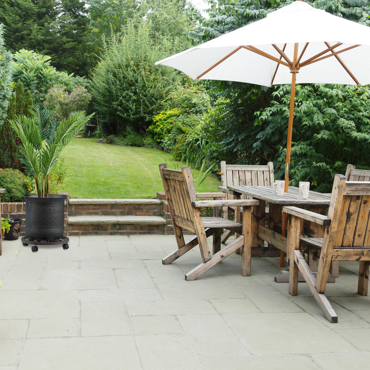 PFLANZENROLLER - Braun, Kunststoff/Metall (38/7.5/38cm) - Relaxdays