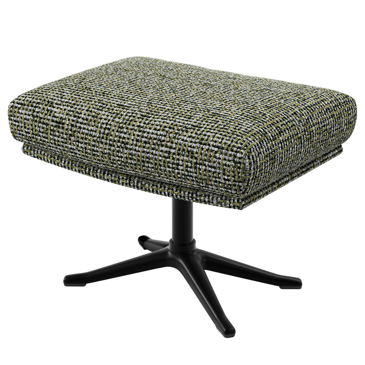 HOCKER mit Kreuzfuß - Schwarz/Grün, Textil/Metall (54/41/41cm) - home24