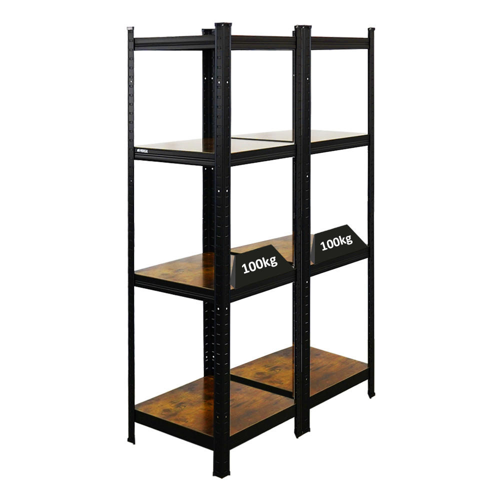 SCHWERLASTREGAL 2er Vintage Series Ragnar Set HxBxT 150x45x45cm Fachlast 100kg Vintagebraun-Schwarz - Schwarz, Metall (90/150/45cm) - PROREGAL