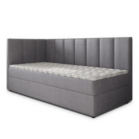BOXBETT BEVE 80x200 cm mit Matratze und Topper, H2+H3 - Grau - Grau, Holz (80/200cm) - MASSENO